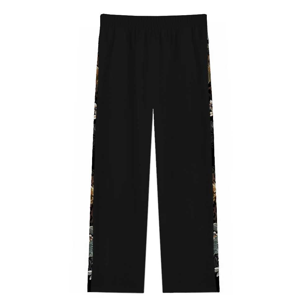 Leopard Printed Flora Casual Trousers With Elastic Waistband