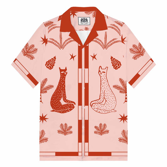 Pink Casual Camp Collar Short Sleeve Shirt