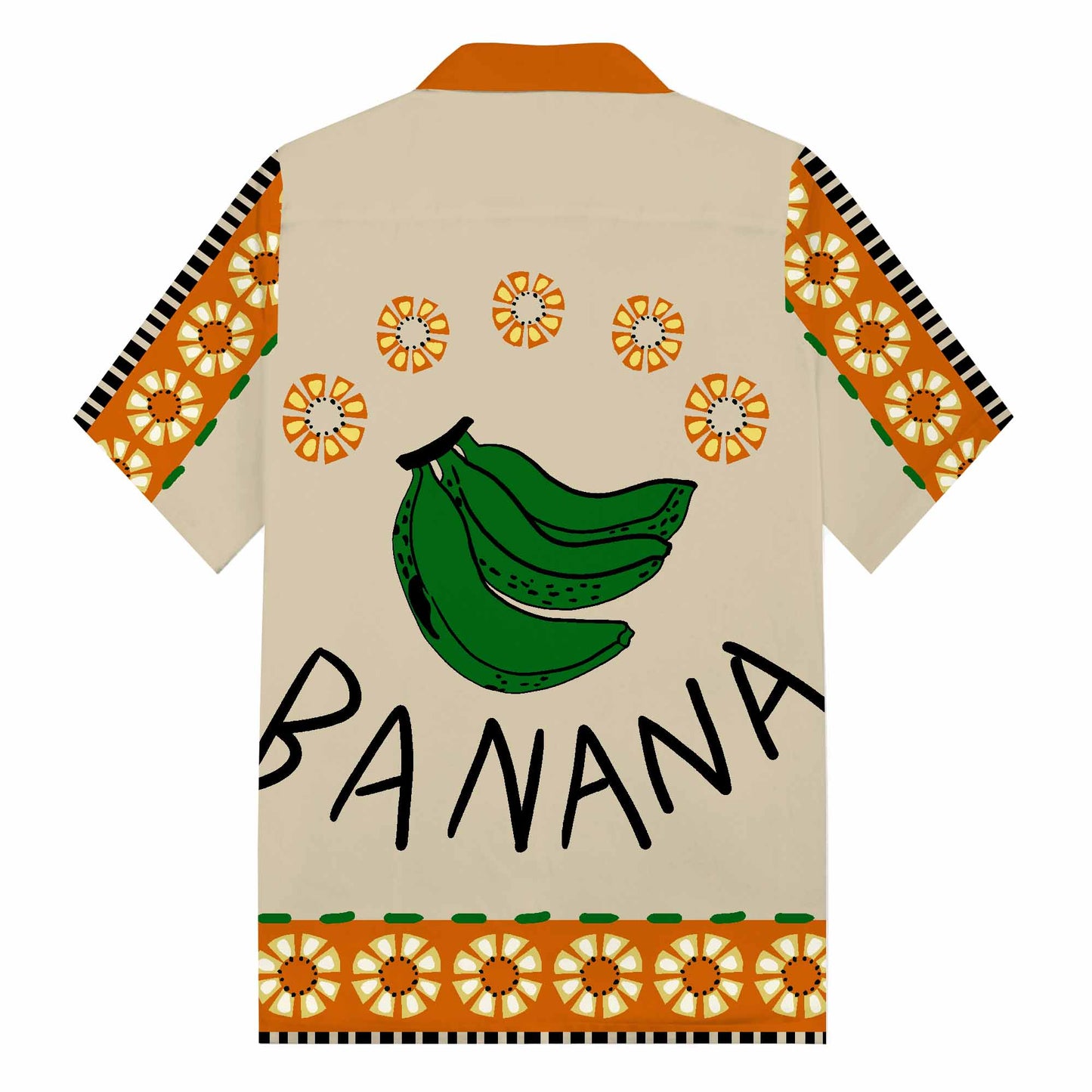 Creative Banana Pattern Camp Collar Short Sleeve Shirt