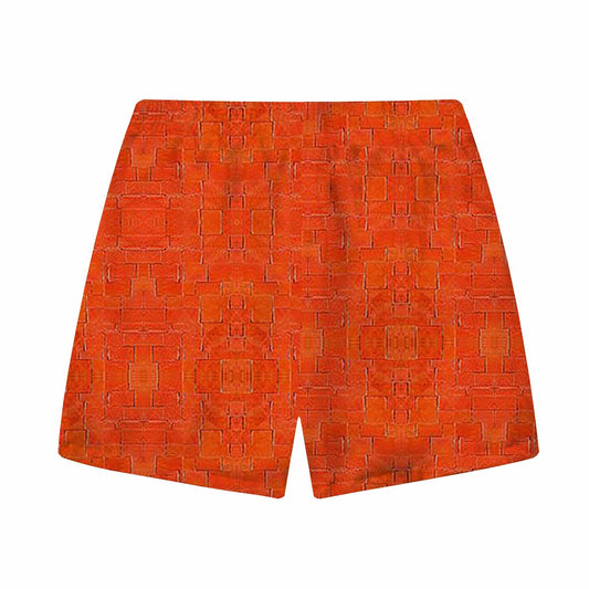 Ocean Theme Sardine Pattern Elastic Waistband Summer Casual Shorts