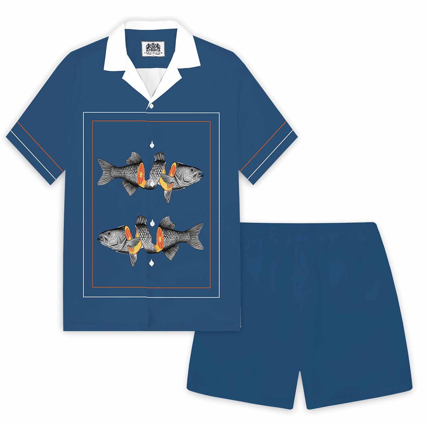 Dark Blue Casual Short-Sleeved Shirt