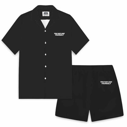 Funny You May Ask Yourself Question Camp Collar Short-Sleeved Shirt