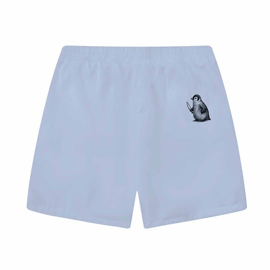 Fight Or Flight Funny Penguin Print Elastic Band Casual Shorts