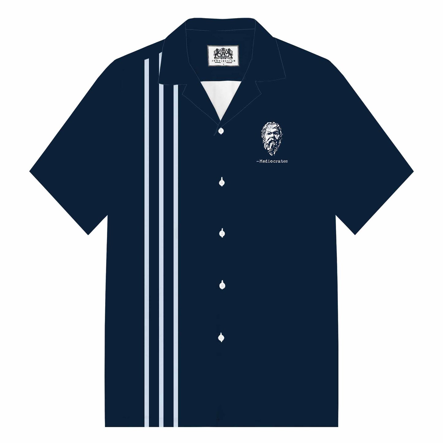 Mediocrates Eh Good Enough Print Camp Collar Short-Sleeved Shirt