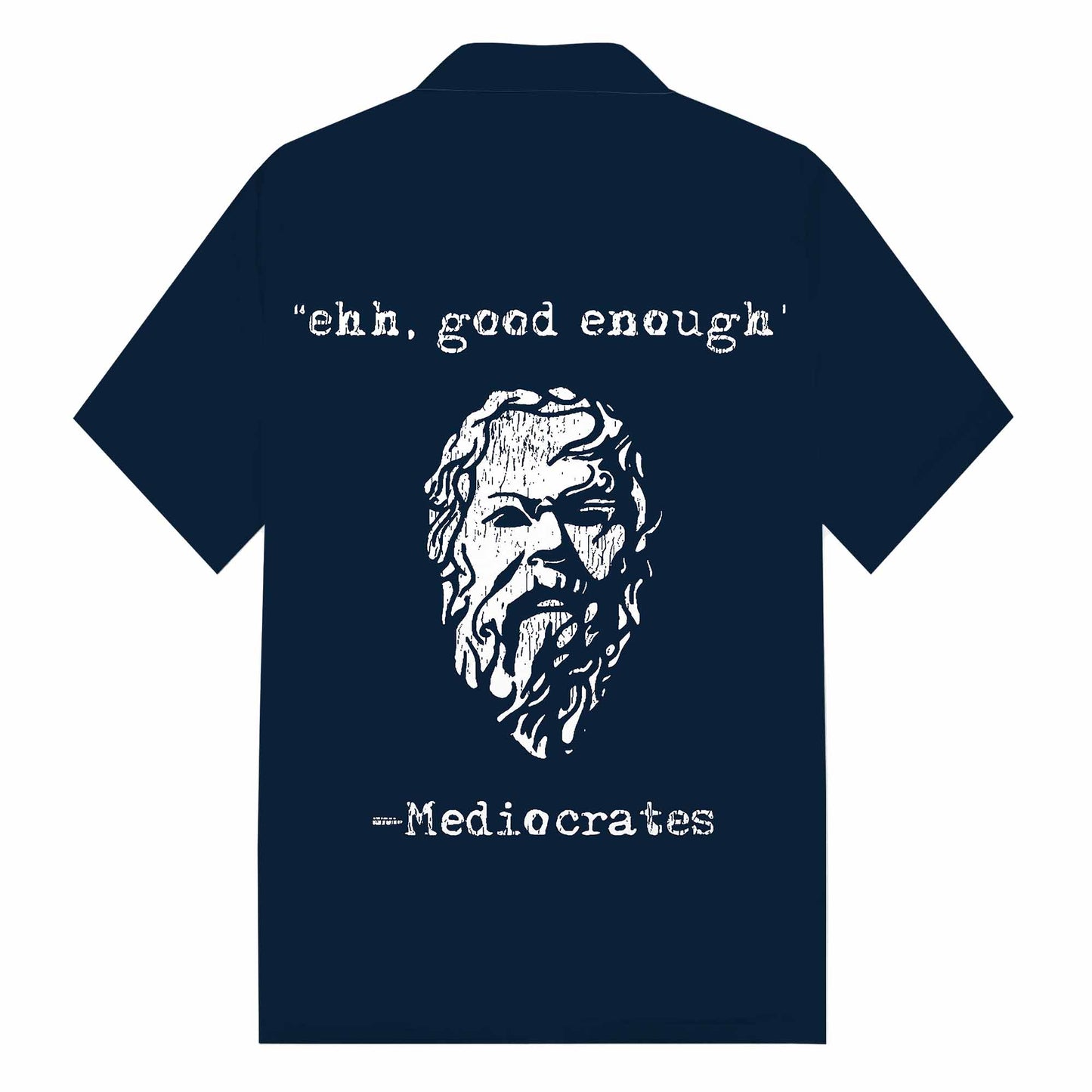 Mediocrates Eh Good Enough Print Camp Collar Short-Sleeved Shirt