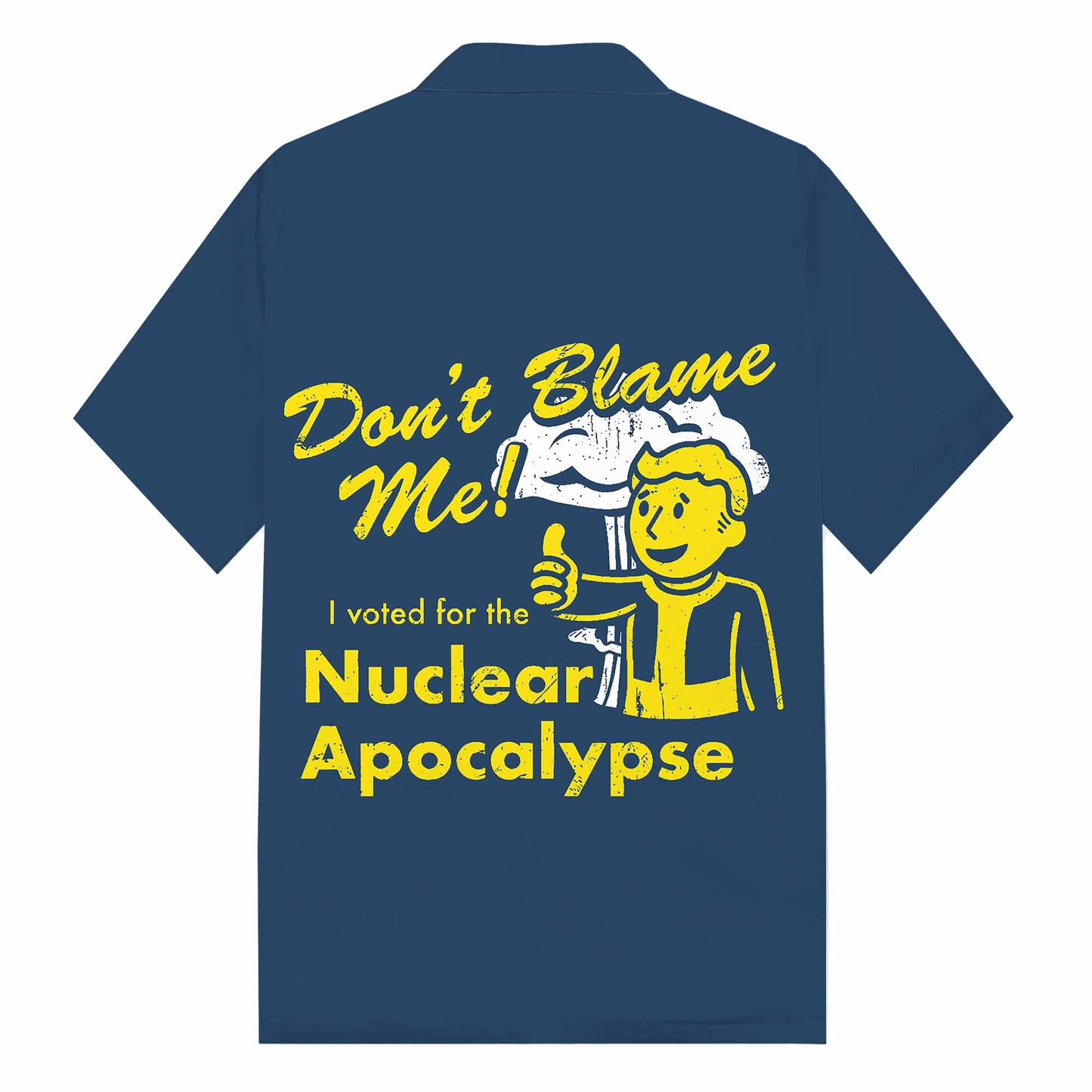 Don’t Blame Me Print Camp Collar Short-Sleeved Shirt