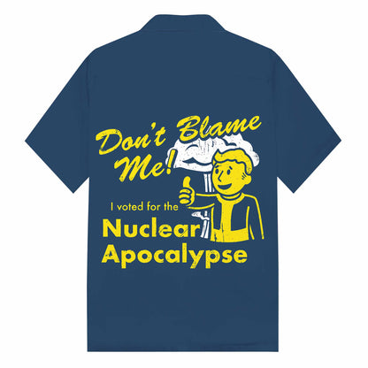 Don’t Blame Me Print Camp Collar Short-Sleeved Shirt