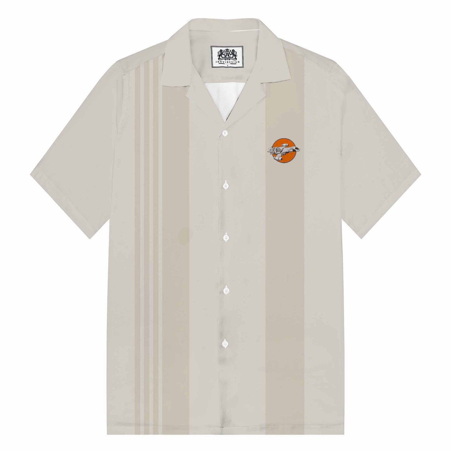 Vintage Star Wars Firefly Class Serenity Print Camp Collar Short-Sleeved Shirt