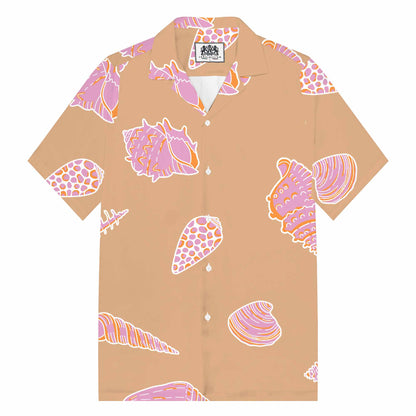 Various Shell Patterns Camp Collar Short-Sleeved Shirt