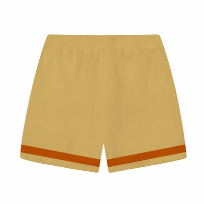 Retro Holiday Themed Fish Print Elastic Waistband Summer Casual Shorts