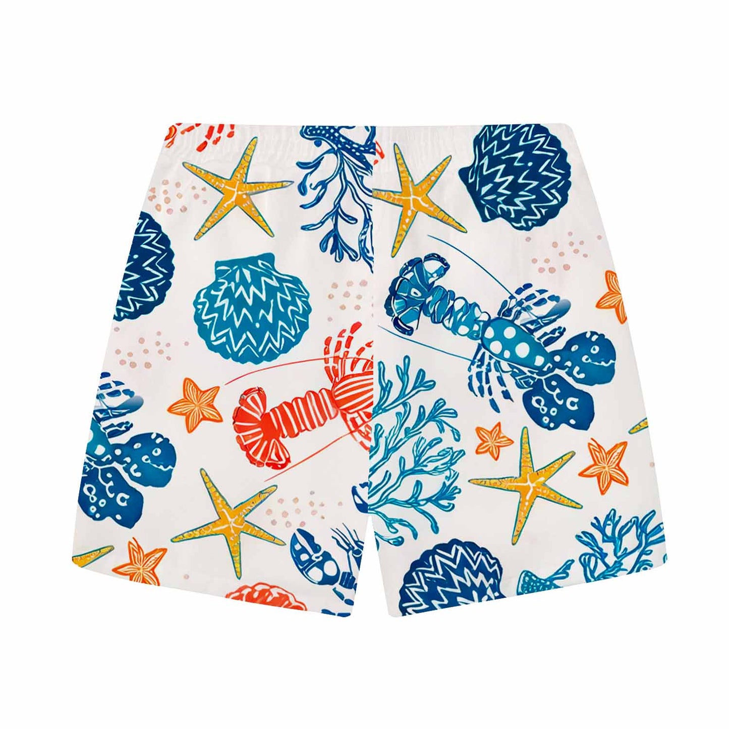 Hawaiian Ocean World Pattern Elastic Waistband Summer Casual Shorts
