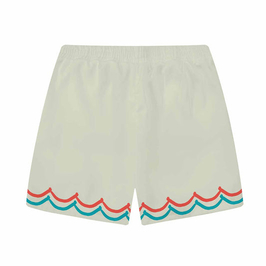 Seashell Print Elastic Waistband Summer Casual Shorts