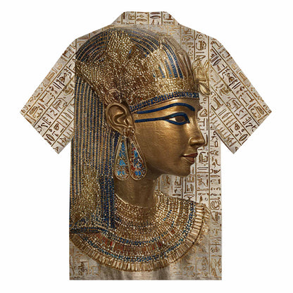 Vintage Ancient Egyptian Inspired Goddess Isis Pattern Short-Sleeved Shirt