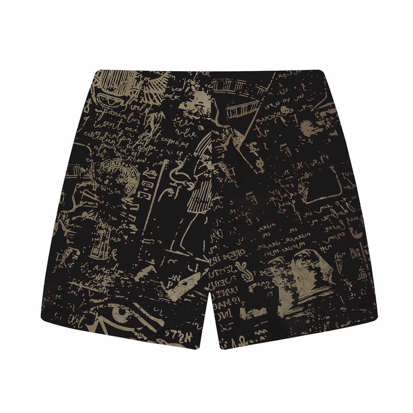 Vintage Egyptian Dragonfly Pattern Casual Elastic Waist Shorts