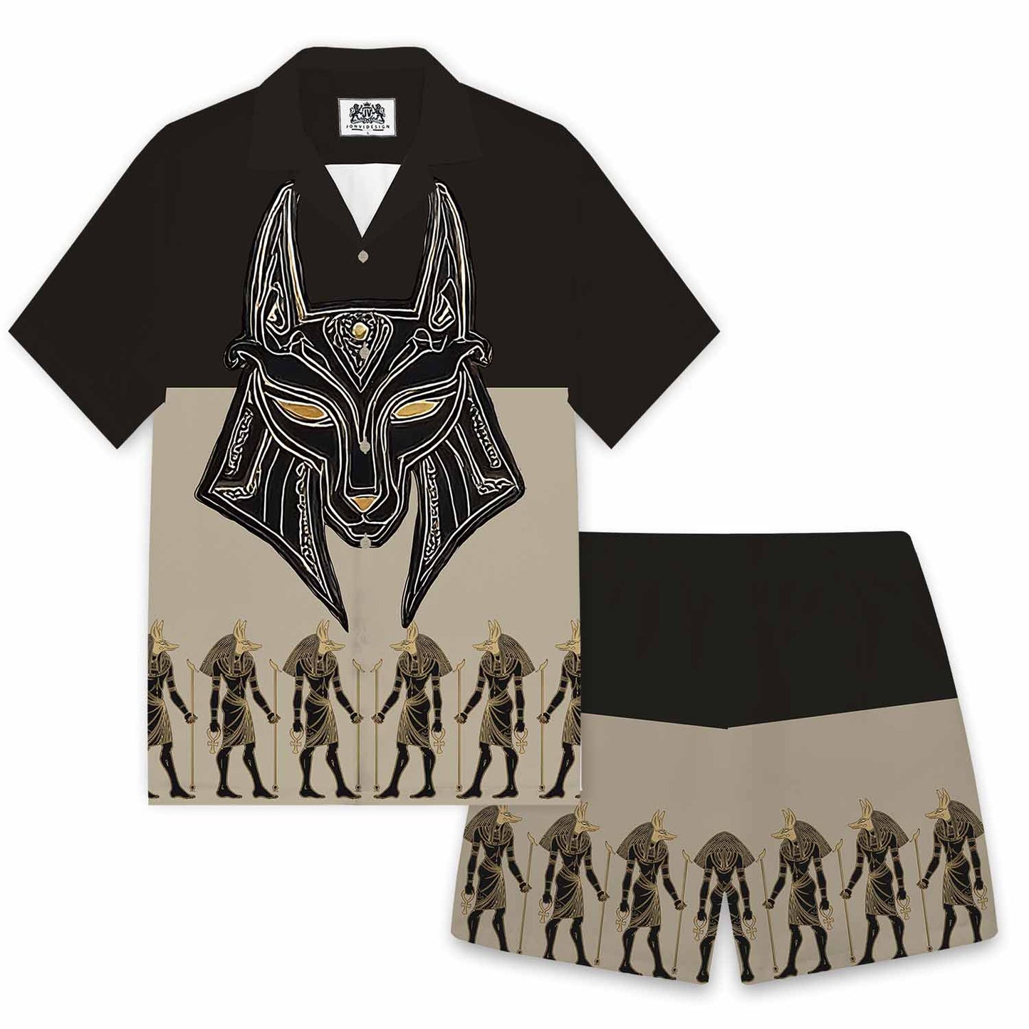Ancient Egyptian Deity Anubis Casual Elastic Waist Shorts