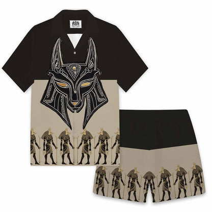 Ancient Egyptian Deity Anubis Casual Elastic Waist Shorts