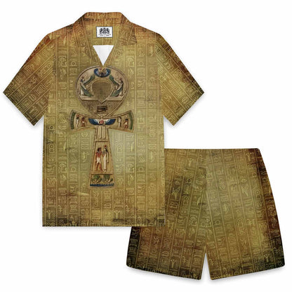 Egyptian Ankh Vintage Casual Elastic Waist Shorts