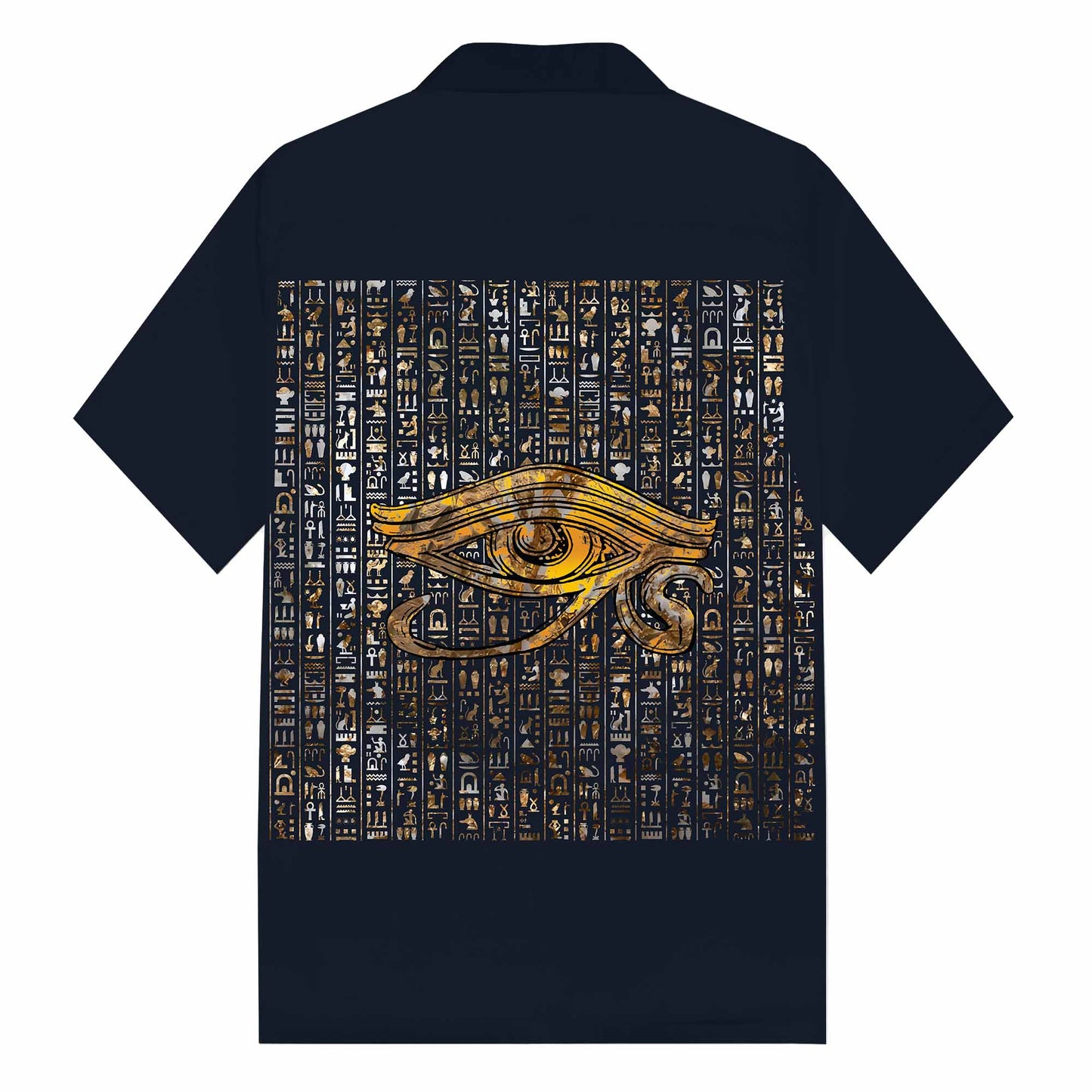 Eye Of Horus Ancient Egyptian Pattern Camp Collar Casual Short Sleeve Shirt