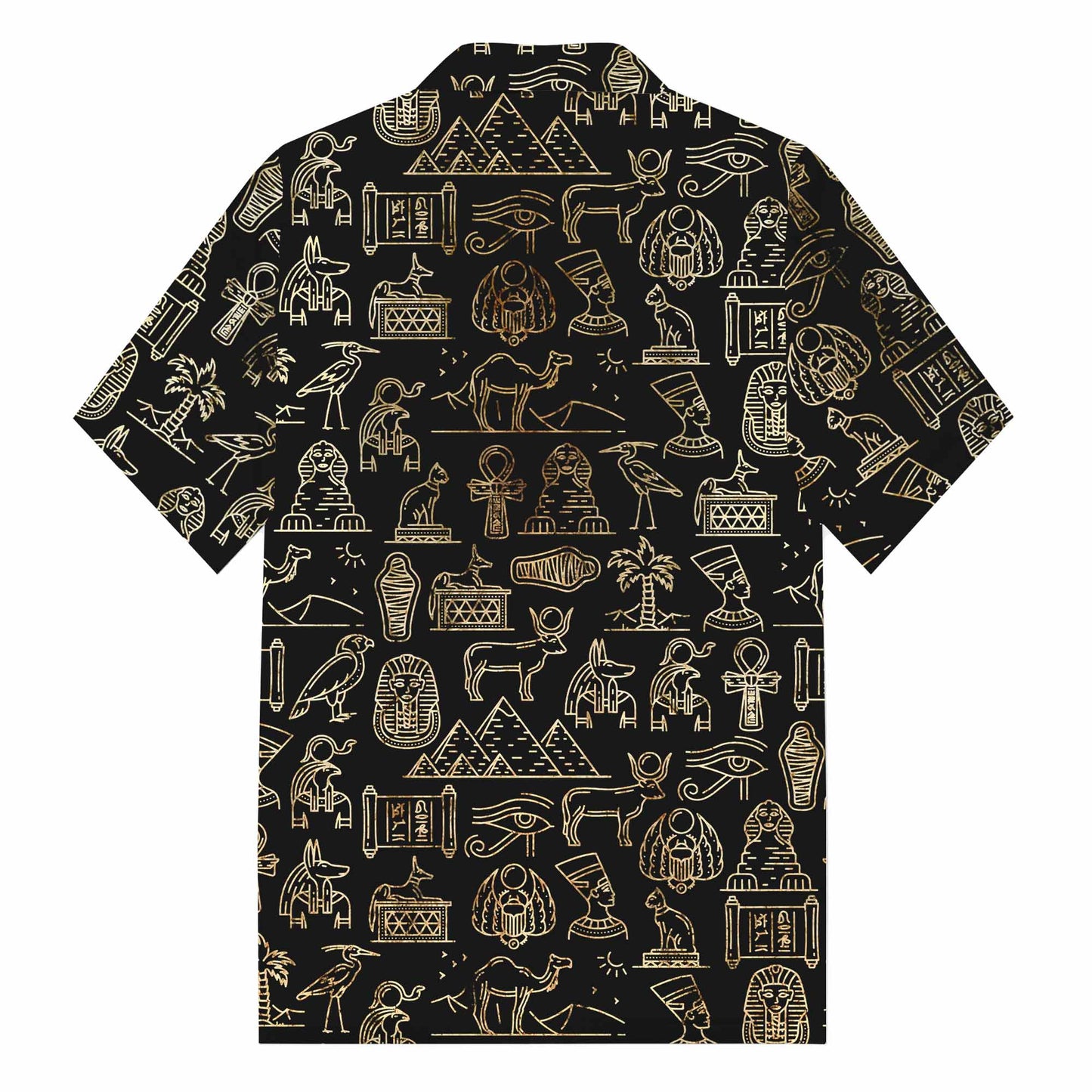 Ancient Egyptian Divine Godness Art Pattern Camp Collar Casual Short Sleeve Shirt