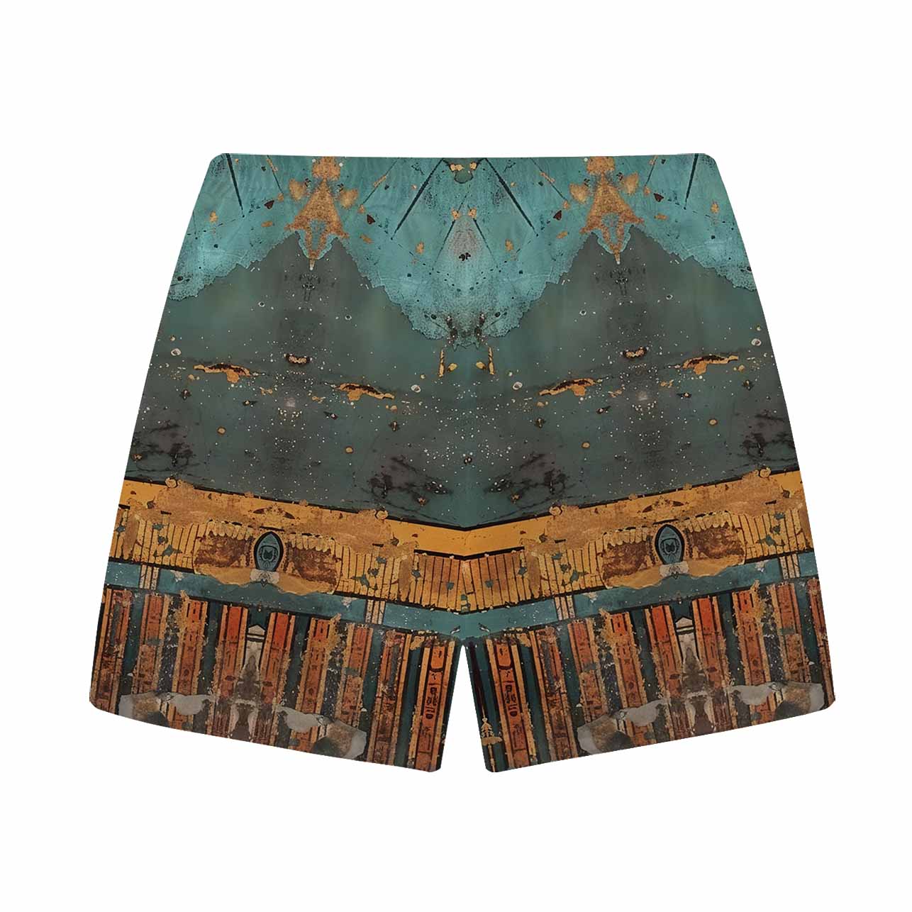 Ancient Egyptian Goddess Fun Vintage Print Silk Elastic Waistband Shorts