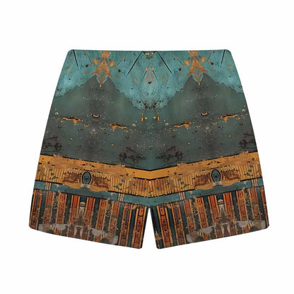 Ancient Egyptian Goddess Fun Vintage Print Silk Elastic Waistband Shorts