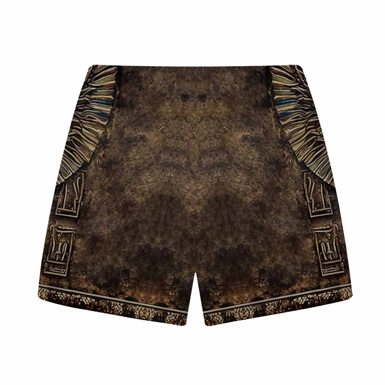 Relief-Style Egyptian Ba Bird Vintage Elastic Waistband Shorts