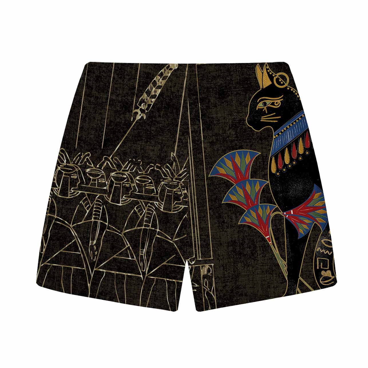 Ancient Egyptian Cat Mysterious Retro Elastic Waistband Shorts