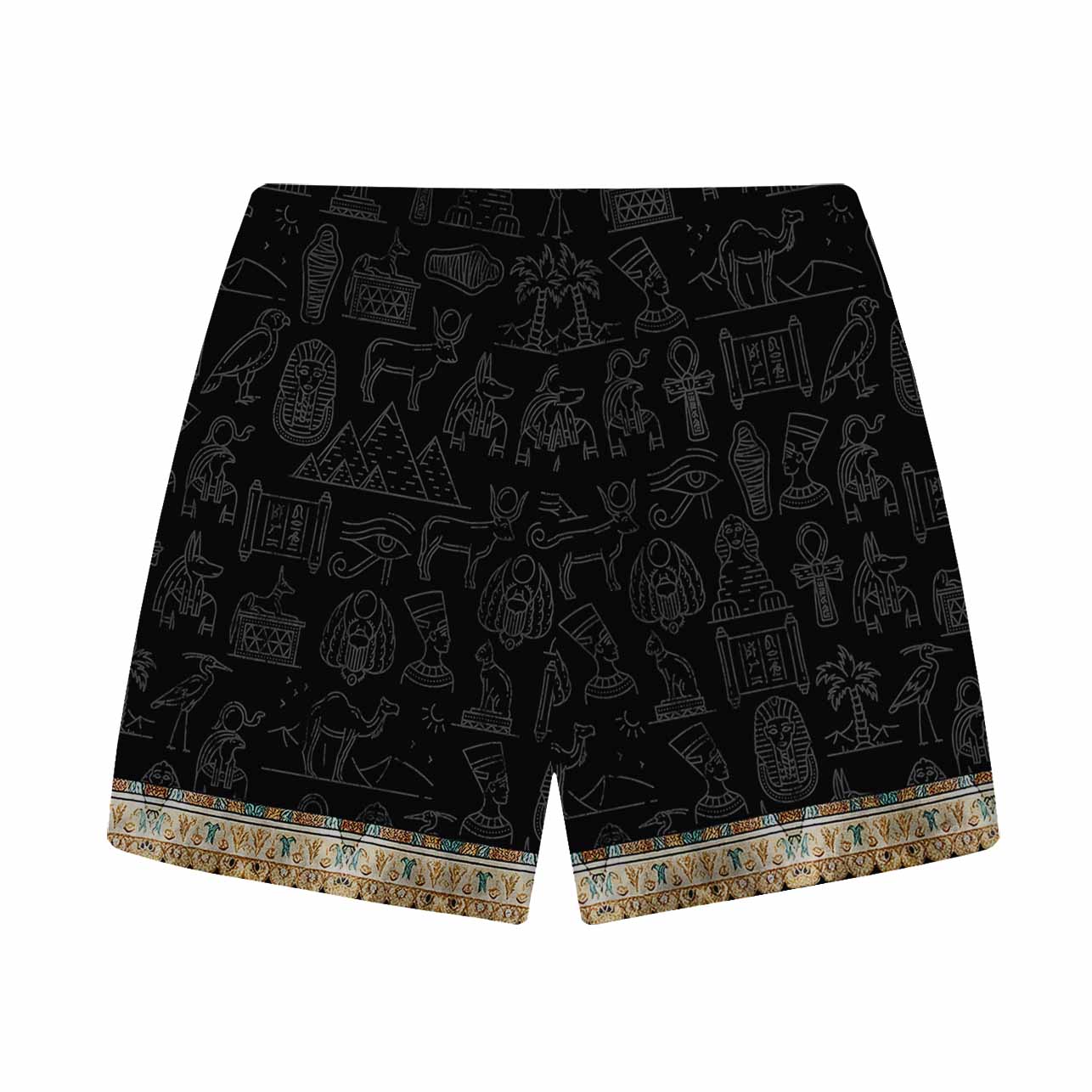 Egyptian Ankh Vintage Elastic Waistband Casual Shorts