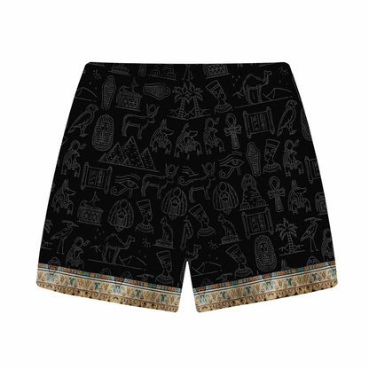 Egyptian Ankh Vintage Elastic Waistband Casual Shorts