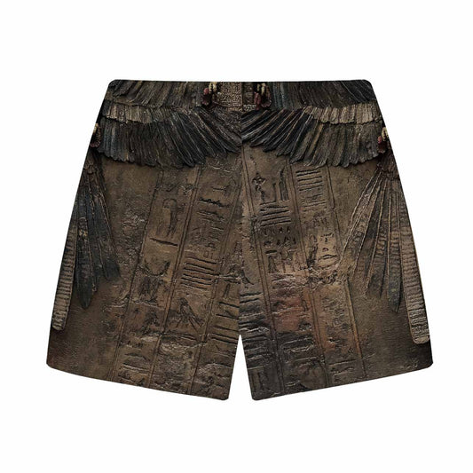 Ancient Egyptian Runes & Eagle Pattern Casual Elastic Waist Shorts