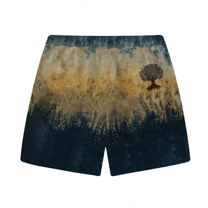 Viking Celtic Knot Tree of Life Art Elastic Waist Shorts