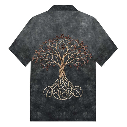 Men's Viking Tree of Life Camp Collar Short Sleeve Shirt