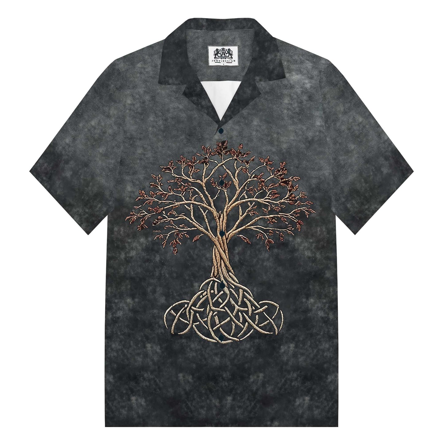 Men's Viking Tree of Life Camp Collar Short Sleeve Shirt
