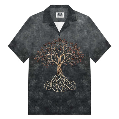 Men's Viking Tree of Life Camp Collar Short Sleeve Shirt