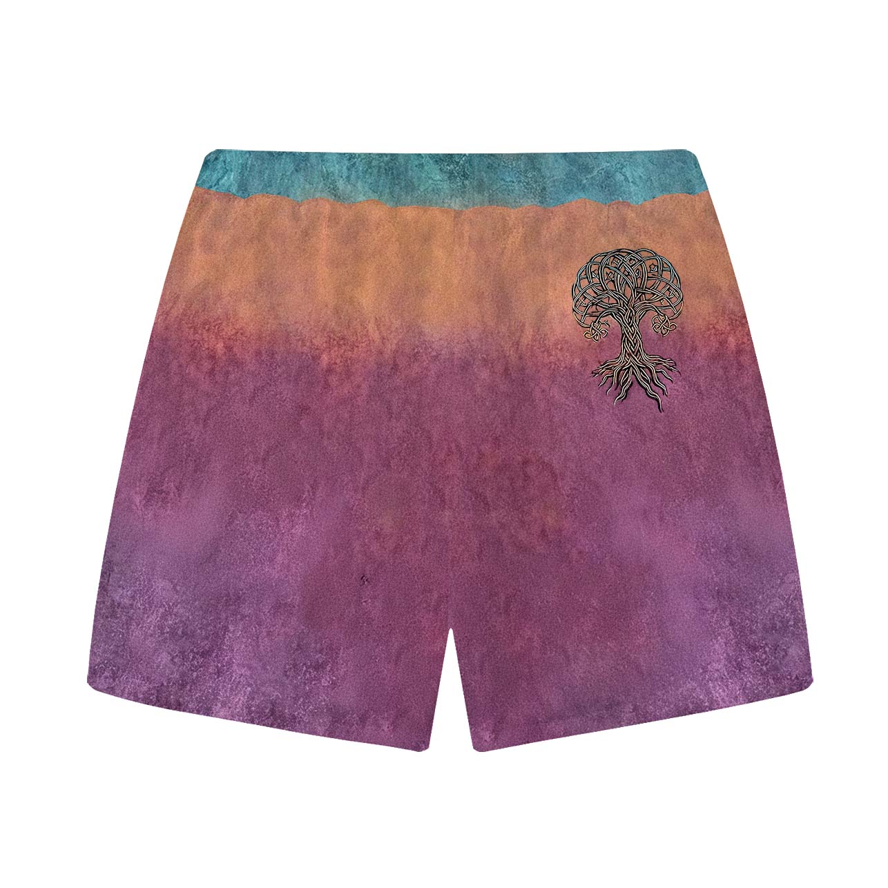 Viking-Style Tree Of Life Celtic Knot Art Vintage Elastic Waist Shorts