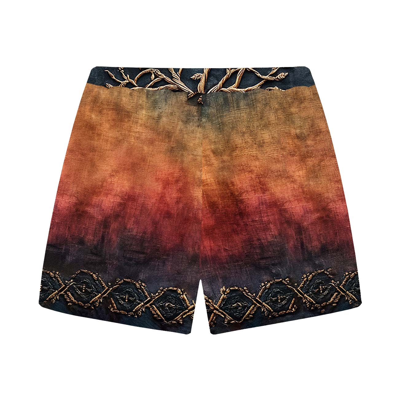 Men's Celtic Knot Tree Of Life Gradient Vintage Elastic Waist Shorts