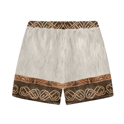 Retro Viking Celtic Knot Tree Of Life Elastic Waist Shorts