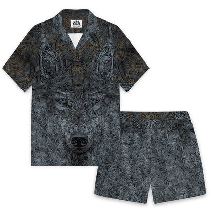 Mysterious Night Wolf King Elastic Waist Shorts