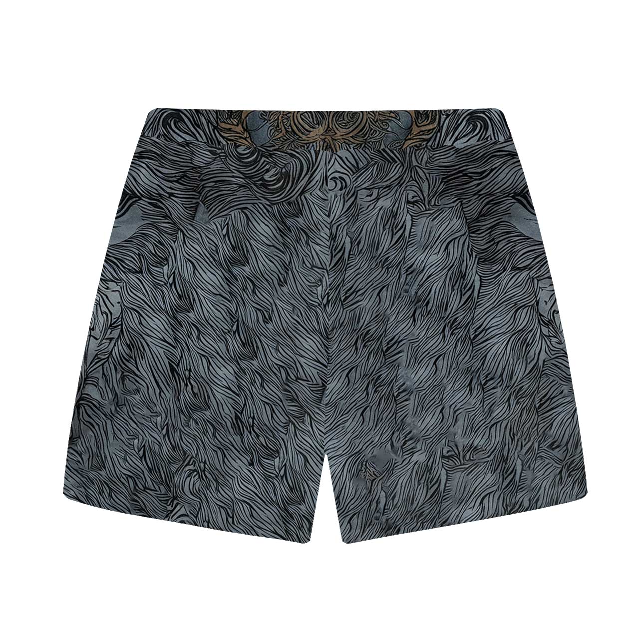 Mysterious Night Wolf King Elastic Waist Shorts