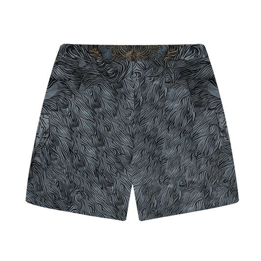 Mysterious Night Wolf King Elastic Waist Shorts
