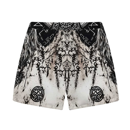 Ancient Viking Warrior Gradient Elastic Waist Shorts