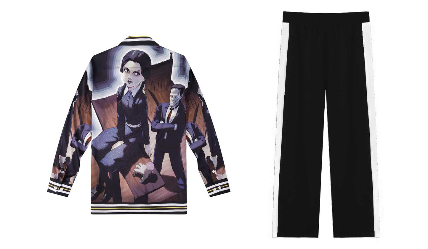 Halloween Wednesday Addams Casual Trousers With Elastic Waistband