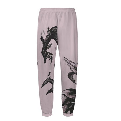 Eerie Style Graphic Print Hoodie Print Elastic Waist Sports Sweatshirt Pants