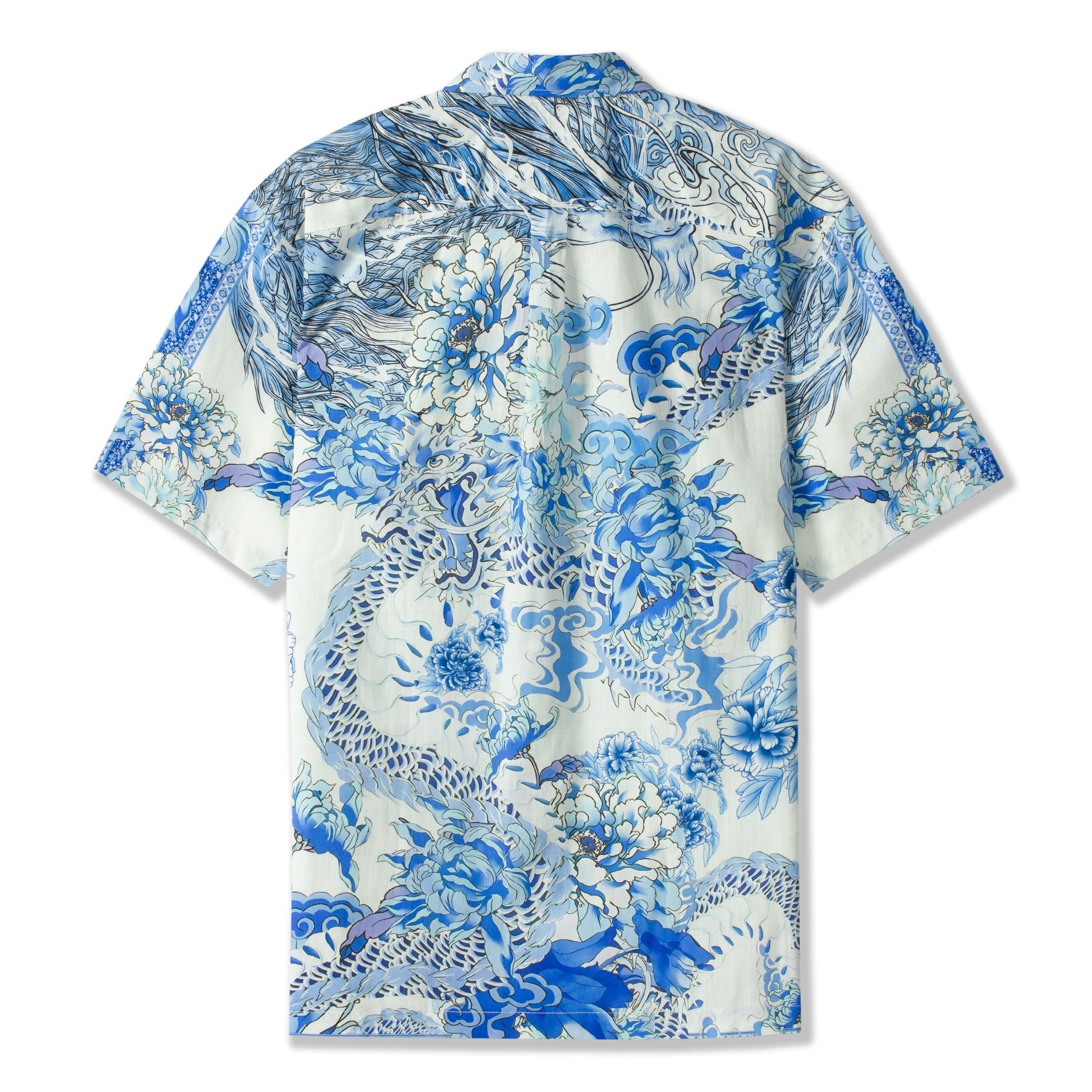 Exotic Dragon Print Short Sleeve Shirt for Men Jonvidesign