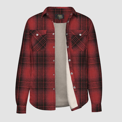 F224 Plaid Button Flannel Jacket