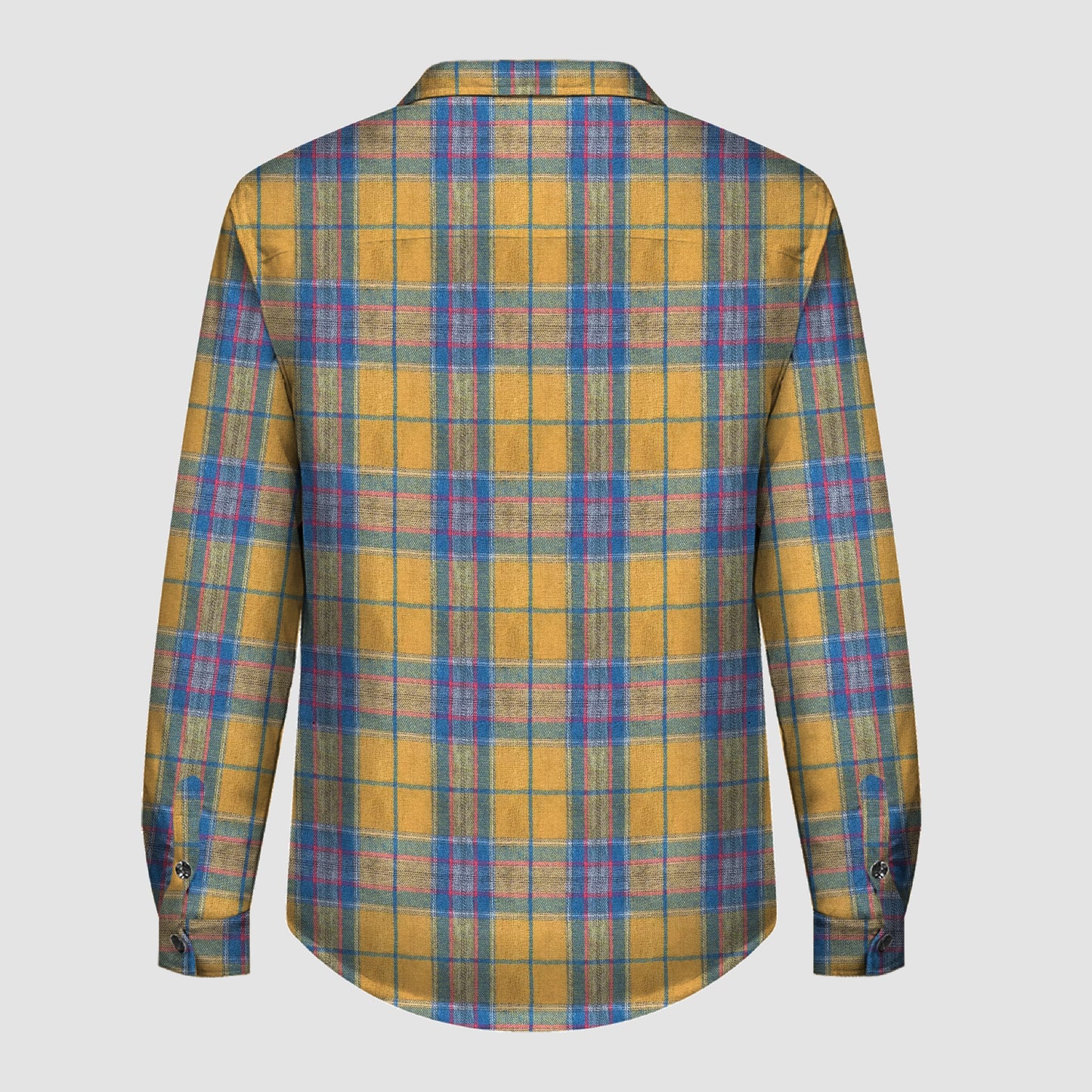 Yellow And Blue Plaid Button Flannel Jacket F260