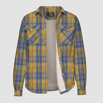 Yellow And Blue Plaid Button Flannel Jacket F260