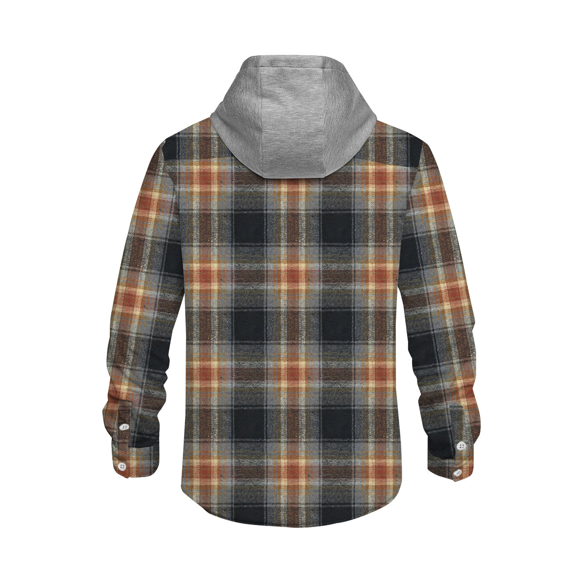 Retro Classic Plaid Long Sleeve Hooded Shirt F301