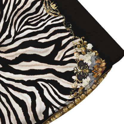 Wild Zebra Pattern Casual Trousers With Elastic Waistband