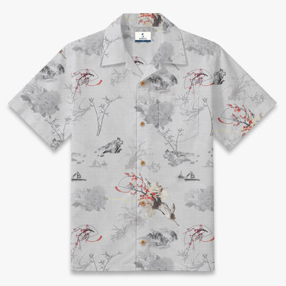 Oriental Poetic Landscape Camp Shirt